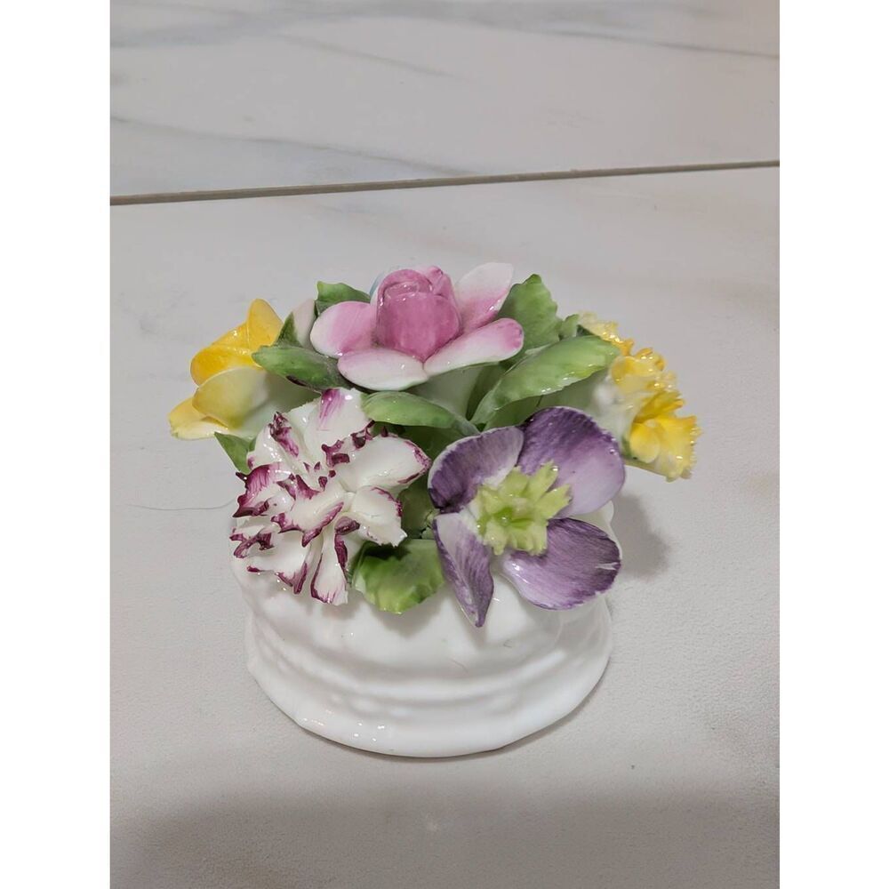 Royal Adderley Bone China Multi-Color Hand Painted Mini Floral Bouquet 1.5" x 1.